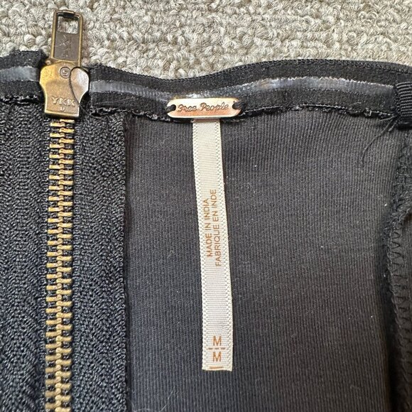 Free People New Dehli Mini Beaded Tube Dress in Black & Bronze Size Medium - Picture 7 of 8